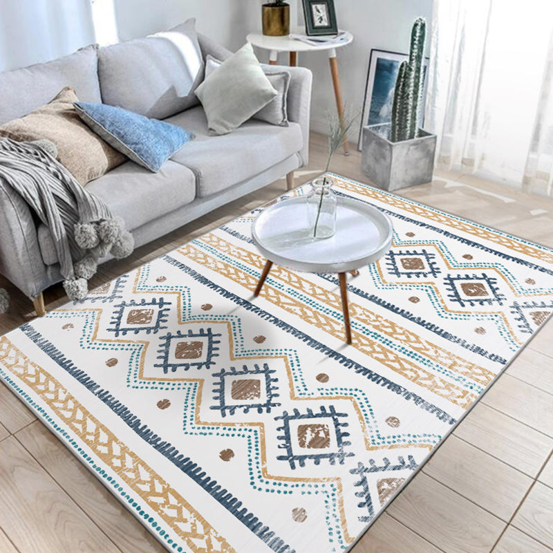 Native American Line Print Rug Multi Color Polypropylene Carpet Pet-Friendly Non-Slip Backing Machine Washable Rug for Drawing Room Yellow Clearhalo 'Area Rug' 'Rugs' 'Shabby Chic' 'Southwestern' Rug' 2257948