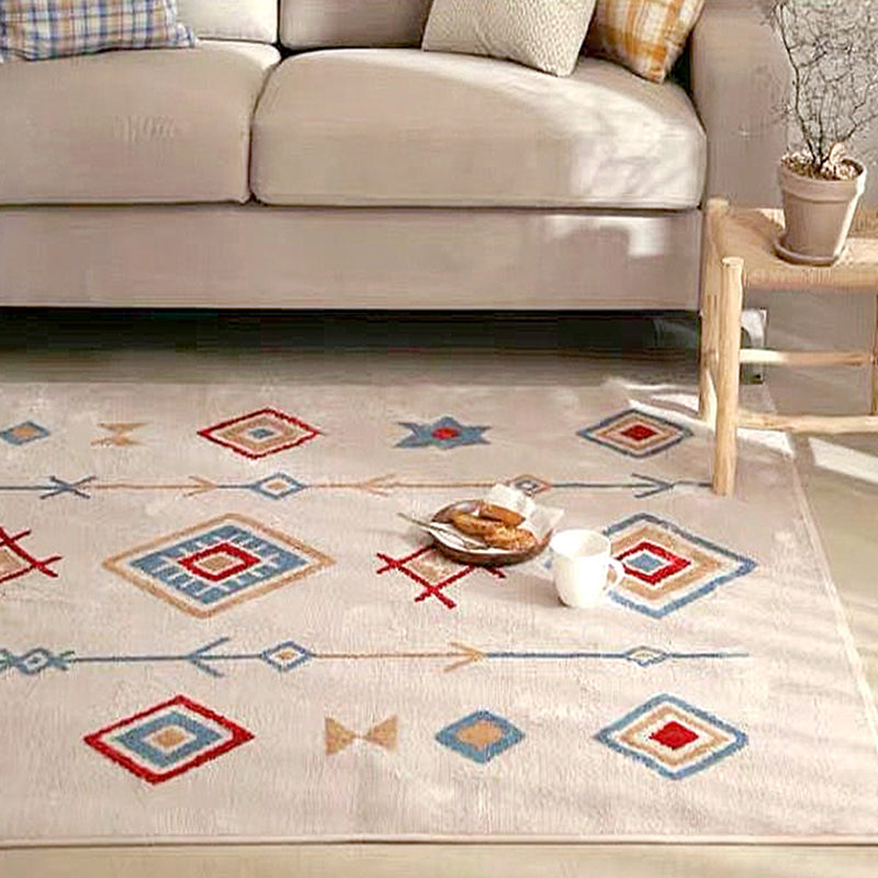 Chic Amriecana Rug Multi Colored Geometric Rug Stain Resistant Anti-Slip Backing Washable Rug for Home Yellow-Blue Clearhalo 'Area Rug' 'Rugs' 'Southwestern' Rug' 2257954