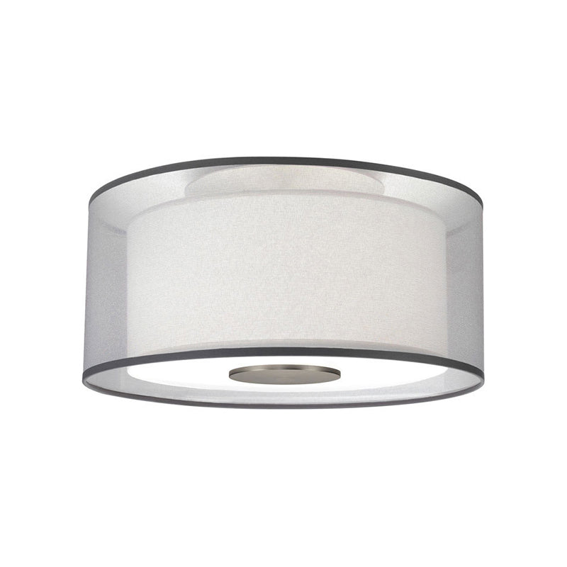 4 Lights Drum Flush Mount Lamp Classical White Fabric Ceiling Light Fixture, 16"/19.5”/23.5" Wide Clearhalo 'Ceiling Lights' 'Close To Ceiling Lights' 'Close to ceiling' 'Flush mount' Lighting' 225894