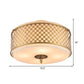 Drum Metal Flush Mount Lamp Classic 4/5 Lights Living Room Ceiling Lighting in Brass, 16"/19.5" Wide Clearhalo 'Ceiling Lights' 'Close To Ceiling Lights' 'Close to ceiling' 'Flush mount' Lighting' 225945