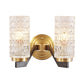 Simplicity Cylindrical Flush Wall Sconce Crystal 1/2 Lights Sconce Light Fixture in Brass for Bedside Clearhalo 'Modern wall lights' 'Modern' 'Wall Lamps & Sconces' 'Wall Lights' Lighting' 226058