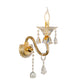 Mid-Century 1/2 Lights Wall Mounted Lighting Brass Candle Sconce Light Fixture with Crystal Shade Clearhalo 'Modern wall lights' 'Modern' 'Wall Lamps & Sconces' 'Wall Lights' Lighting' 226074
