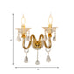 Mid-Century 1/2 Lights Wall Mounted Lighting Brass Candle Sconce Light Fixture with Crystal Shade Clearhalo 'Modern wall lights' 'Modern' 'Wall Lamps & Sconces' 'Wall Lights' Lighting' 226079