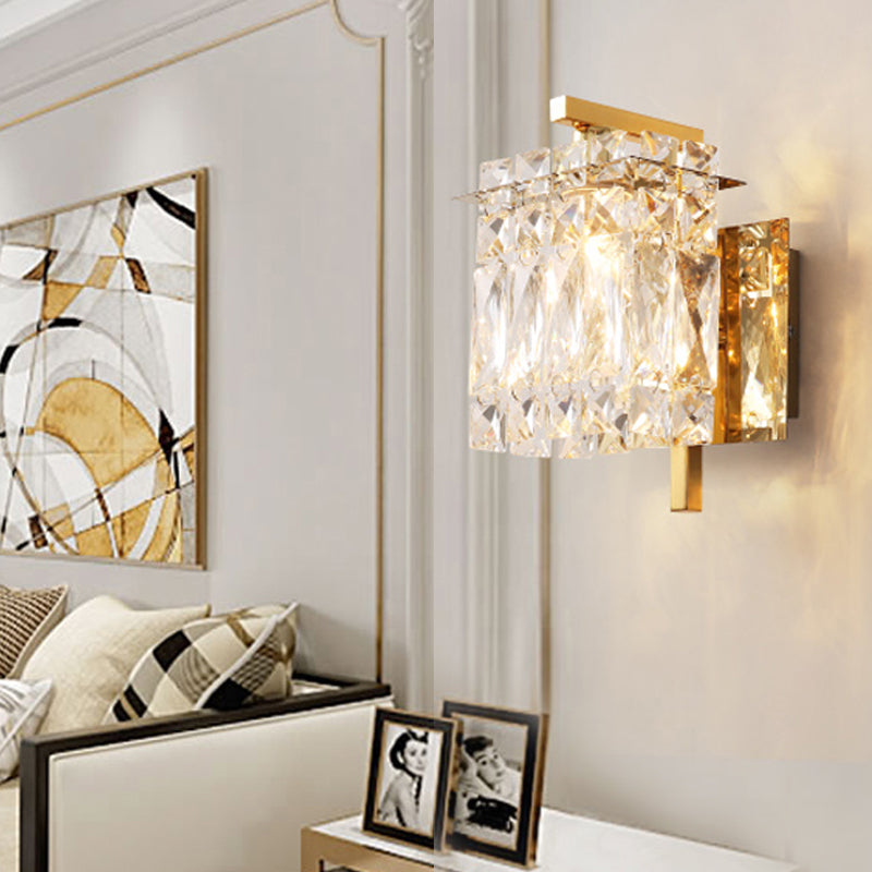 Crystal Rectangle Wall Light Modern 1/2/3 Lights Flush Mount Wall ...