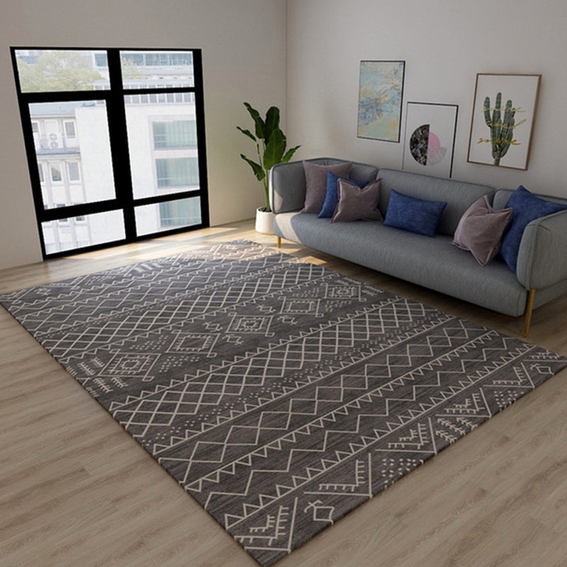 Western Tribal Print Rug Multi Color Synthetics Carpet Machine Washable Non-Slip Backing Stain Resistant Rug for Sitting Room Dark Gray Clearhalo 'Area Rug' 'Rugs' 'Southwestern' Rug' 2262491