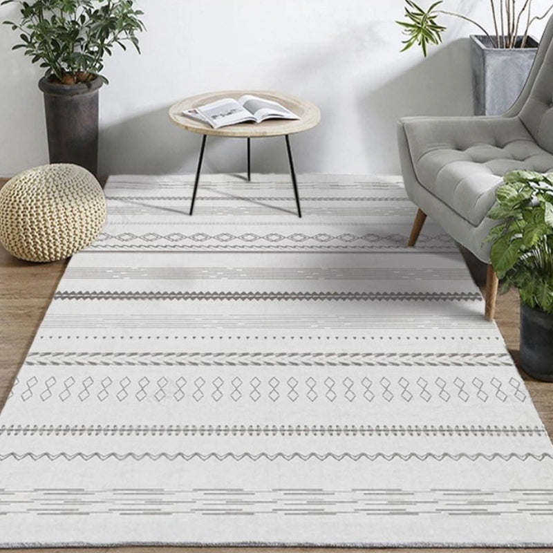 Bohemian Home Area Rug Multi Colored Print Rug Polypropylene Non-Slip Washable Stain Resistant Indoor Rug Light Gray-White Clearhalo 'Area Rug' 'Bohemian' 'Rugs' Rug' 2262495