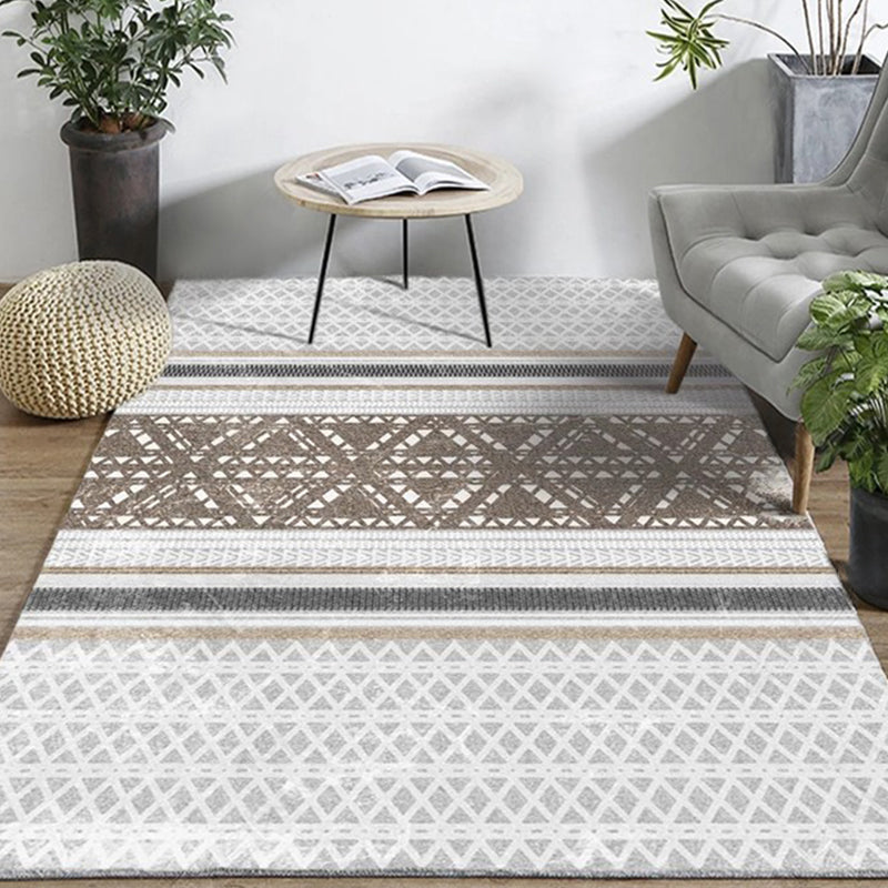 Bohemian Home Area Rug Multi Colored Print Rug Polypropylene Non-Slip Washable Stain Resistant Indoor Rug Grey Clearhalo 'Area Rug' 'Bohemian' 'Rugs' Rug' 2262499