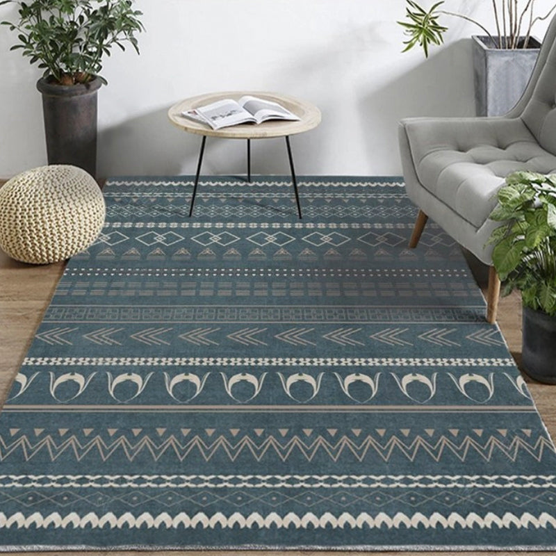 Bohemian Home Area Rug Multi Colored Print Rug Polypropylene Non-Slip Washable Stain Resistant Indoor Rug Navy Clearhalo 'Area Rug' 'Bohemian' 'Rugs' Rug' 2262503