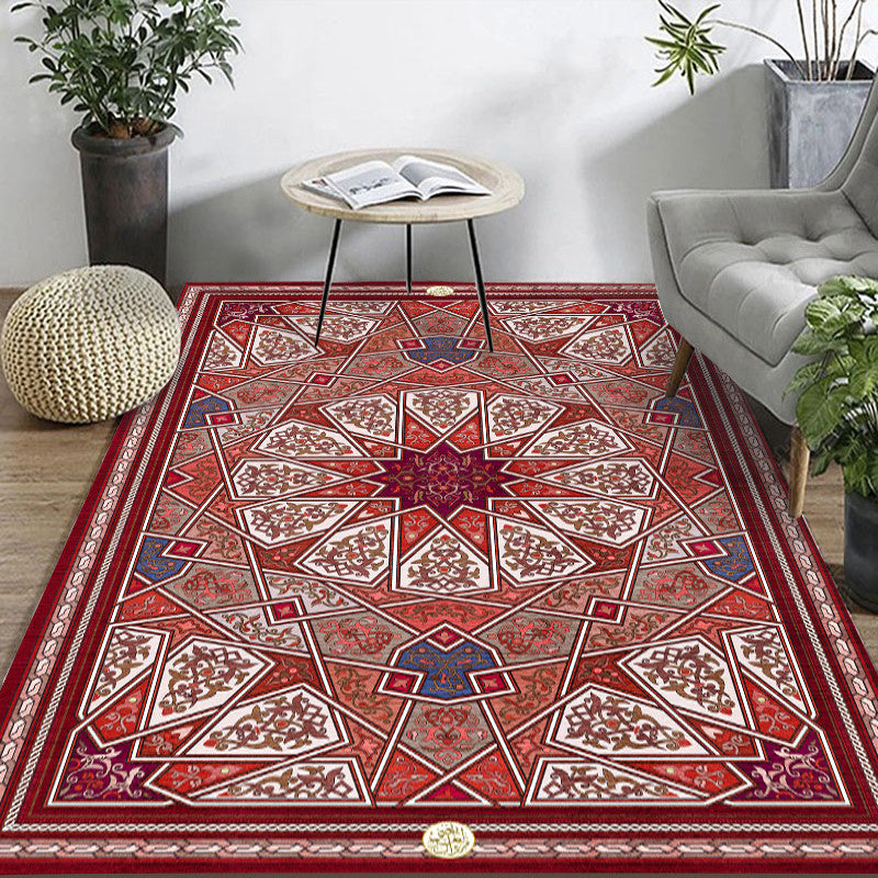 Bohemian Home Area Rug Multi Colored Print Rug Polypropylene Non-Slip Washable Stain Resistant Indoor Rug Red Clearhalo 'Area Rug' 'Bohemian' 'Rugs' Rug' 2262504