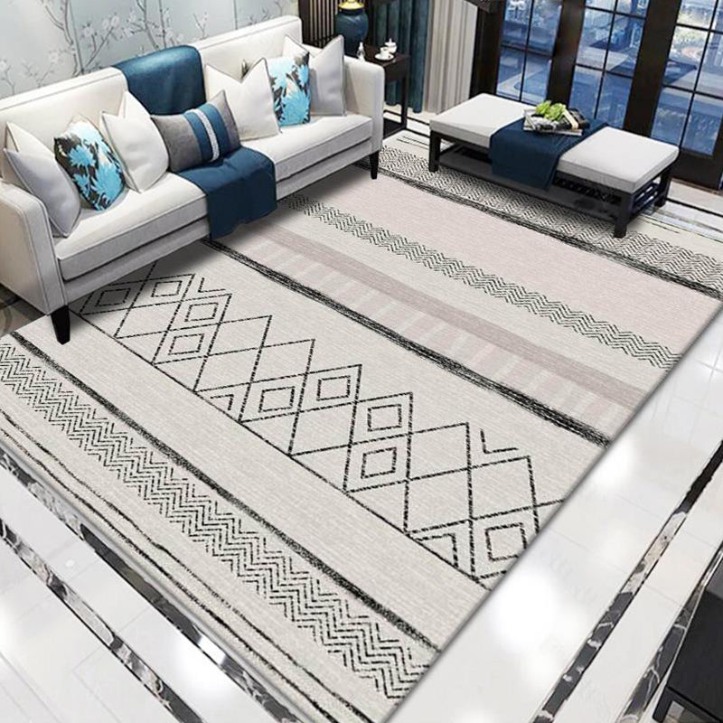 Funky Multicolor Boho Chic Rug Synthetics Trellis Print Carpet Pet-Friendly Stain Resistant Non-Slip Rug for Parlor Khaki Clearhalo 'Area Rug' 'Bohemian' 'Rugs' Rug' 2262516