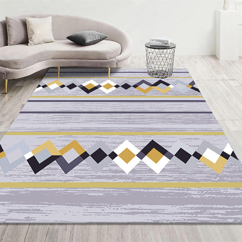 Funky Multicolor Boho Chic Rug Synthetics Trellis Print Carpet Pet-Friendly Stain Resistant Non-Slip Rug for Parlor Purple Clearhalo 'Area Rug' 'Bohemian' 'Rugs' Rug' 2262520