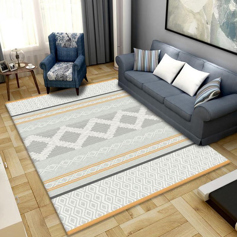 Funky Multicolor Boho Chic Rug Synthetics Trellis Print Carpet Pet-Friendly Stain Resistant Non-Slip Rug for Parlor Yellow-Gray Clearhalo 'Area Rug' 'Bohemian' 'Rugs' Rug' 2262522