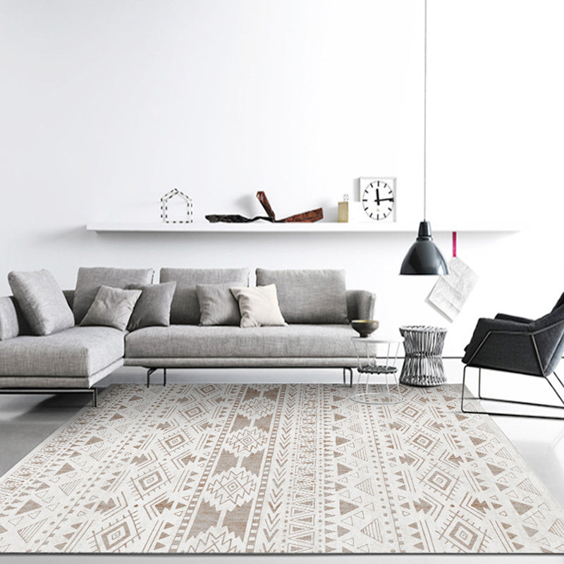 Classic Multi-Color Southwestern Rug Polyester Geometry Rug Stain Resistant Non-Slip Pet-Friendly Rug for Living Room Light Brown Clearhalo 'Area Rug' 'Rugs' 'Southwestern' Rug' 2262535