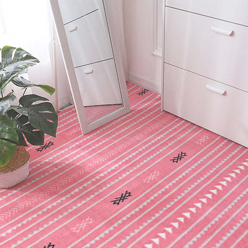 Minimalist Bohemian Rug Multicolor Seamless Pattern Rug Washable Stain Resistant Non-Slip Backing Rug for Bedroom Rose Pink Clearhalo 'Area Rug' 'Bohemian' 'Rugs' Rug' 2262546