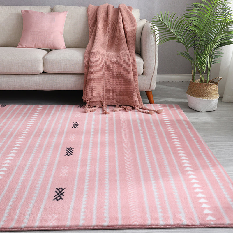 Minimalist Bohemian Rug Multicolor Seamless Pattern Rug Washable Stain Resistant Non-Slip Backing Rug for Bedroom Pink Clearhalo 'Area Rug' 'Bohemian' 'Rugs' Rug' 2262557
