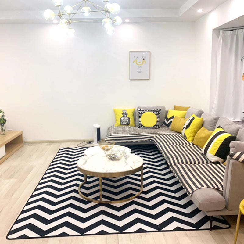 Environmental Geometric Rug Multi-Color Bohemian Carpet Synthetics Anti-Slip Machine Washable Pet Friendly Rug for Living Room White-Black Clearhalo 'Area Rug' 'Bohemian' 'Rugs' Rug' 2262571