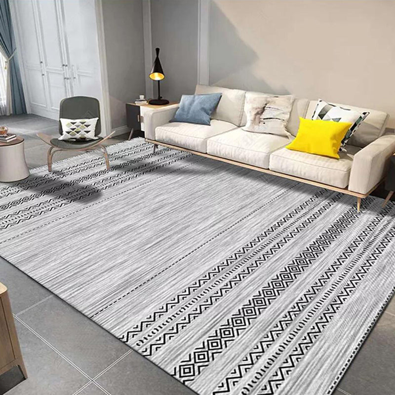 Nostalgic Native American Rug Multi-Colored Geometric Rug Stain Resistant Washable Anti-Slip Backing Rug for Decoration Smoke Gray Clearhalo 'Area Rug' 'Bohemian' 'Rugs' Rug' 2262576