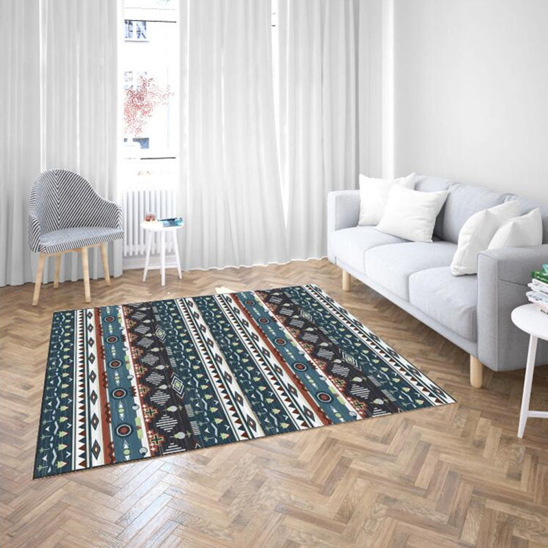 Moroccan Living Room Rug Multi-Color Geometric Print Rug Synthetics Anti-Slip Backing Stain Resistant Pet Friendly Rug Dark Green Clearhalo 'Area Rug' 'Bohemian' 'Rugs' Rug' 2262585
