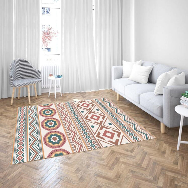 Moroccan Living Room Rug Multi-Color Geometric Print Rug Synthetics Anti-Slip Backing Stain Resistant Pet Friendly Rug Yellow-Red Clearhalo 'Area Rug' 'Bohemian' 'Rugs' Rug' 2262586