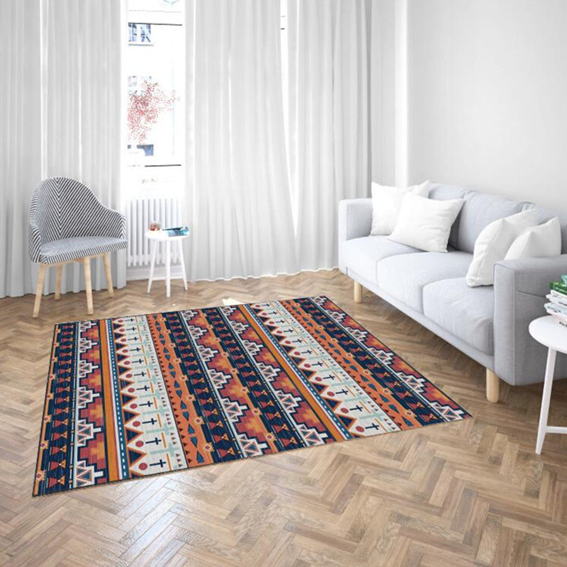 Moroccan Living Room Rug Multi-Color Geometric Print Rug Synthetics Anti-Slip Backing Stain Resistant Pet Friendly Rug Orange Clearhalo 'Area Rug' 'Bohemian' 'Rugs' Rug' 2262587