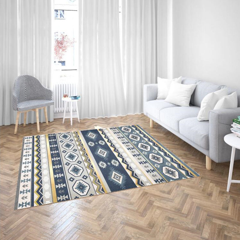 Moroccan Living Room Rug Multi-Color Geometric Print Rug Synthetics Anti-Slip Backing Stain Resistant Pet Friendly Rug Navy Clearhalo 'Area Rug' 'Bohemian' 'Rugs' Rug' 2262590