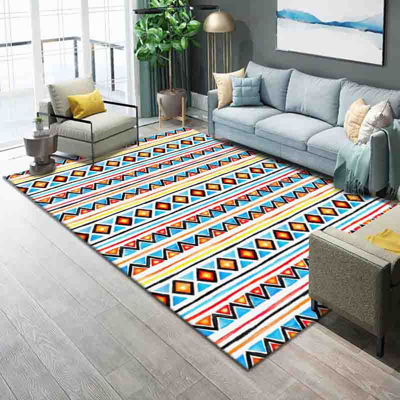 Festive Multicolor Print Rug Polypropylene Bohemian Area Rug Machine Washable Pet Friendly Non-Slip Rug for Drawing Room Green-Yellow Clearhalo 'Area Rug' 'Bohemian' 'Rugs' Rug' 2262607