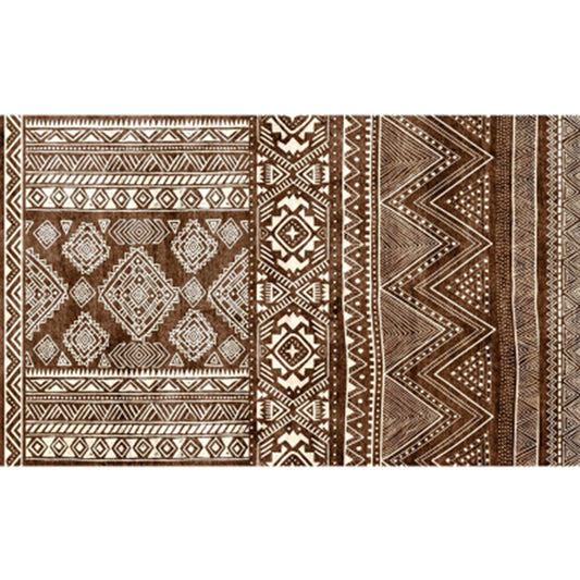Retro Indian Style Rug Multi Color Geometric Carpet Pet Friendly Anti-Slip Stain Resistant Rug for Home Decoration Tan Clearhalo 'Area Rug' 'Rugs' 'Southwestern' Rug' 2262618