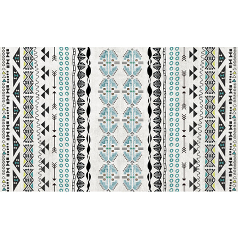 Retro Indian Style Rug Multi Color Geometric Carpet Pet Friendly Anti-Slip Stain Resistant Rug for Home Decoration Blue Clearhalo 'Area Rug' 'Rugs' 'Southwestern' Rug' 2262621
