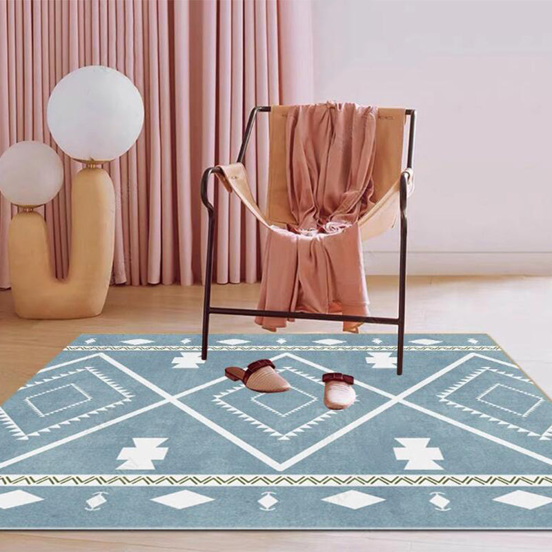 Retro Indian Style Rug Multi Color Geometric Carpet Pet Friendly Anti-Slip Stain Resistant Rug for Home Decoration Gray Blue Clearhalo 'Area Rug' 'Rugs' 'Southwestern' Rug' 2262622