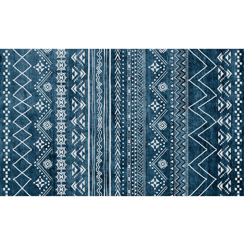 Retro Indian Style Rug Multi Color Geometric Carpet Pet Friendly Anti-Slip Stain Resistant Rug for Home Decoration Dark Blue Clearhalo 'Area Rug' 'Rugs' 'Southwestern' Rug' 2262624