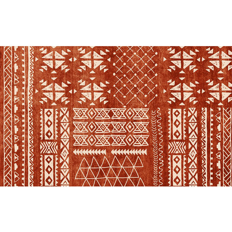 Retro Indian Style Rug Multi Color Geometric Carpet Pet Friendly Anti-Slip Stain Resistant Rug for Home Decoration Orange Red Clearhalo 'Area Rug' 'Rugs' 'Southwestern' Rug' 2262625