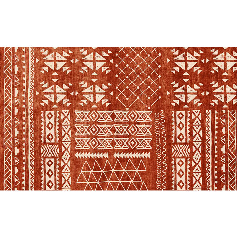 Retro Indian Style Rug Multi Color Geometric Carpet Pet Friendly Anti-Slip Stain Resistant Rug for Home Decoration Orange Red Clearhalo 'Area Rug' 'Rugs' 'Southwestern' Rug' 2262625