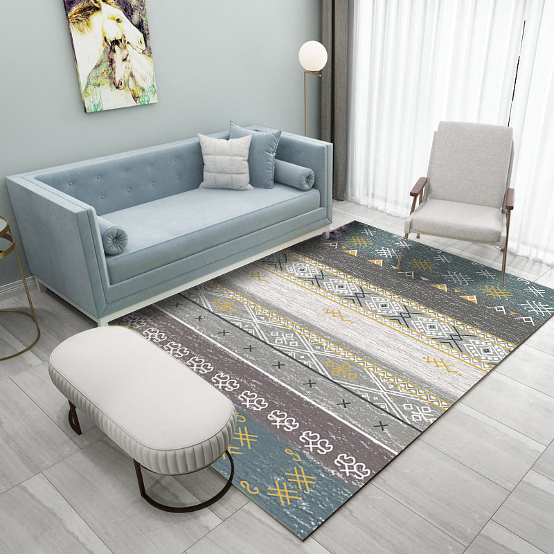 Southwestern Tribal Print Rug Multi Colored Polypropylene Rug Anti-Slip Pet Friendly Washable Rug for Family Room Gray-Green Clearhalo 'Area Rug' 'Rugs' 'Southwestern' Rug' 2262637