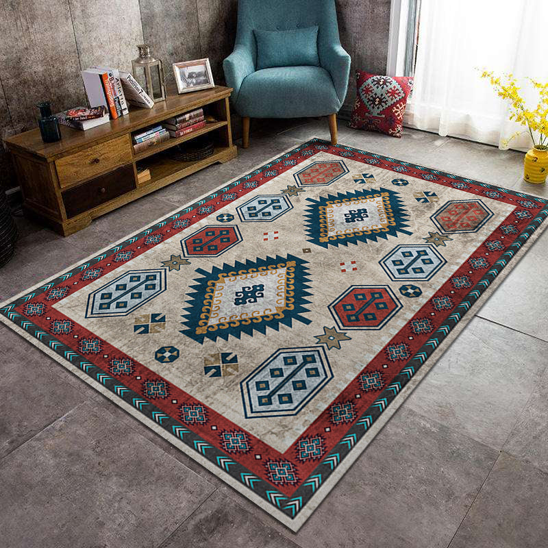 Southwestern Tribal Print Rug Multi Colored Polypropylene Rug Anti-Slip Pet Friendly Washable Rug for Family Room Dark Red Clearhalo 'Area Rug' 'Rugs' 'Southwestern' Rug' 2262641