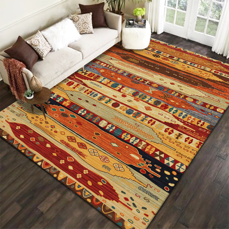 Aesthetics Tribal Pattern Rug Multicolor Indonesian Rug Polyester Stain Resistant Washable Non-Slip Rug for Decor Clearhalo 'Area Rug' 'Rugs' 'Southwestern' Rug' 2262645