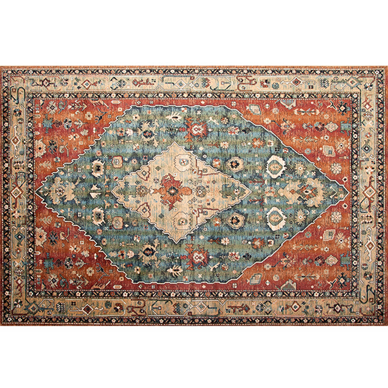 Aesthetics Tribal Pattern Rug Multicolor Indonesian Rug Polyester Stain Resistant Washable Non-Slip Rug for Decor Blue-Orange Clearhalo 'Area Rug' 'Rugs' 'Southwestern' Rug' 2262646