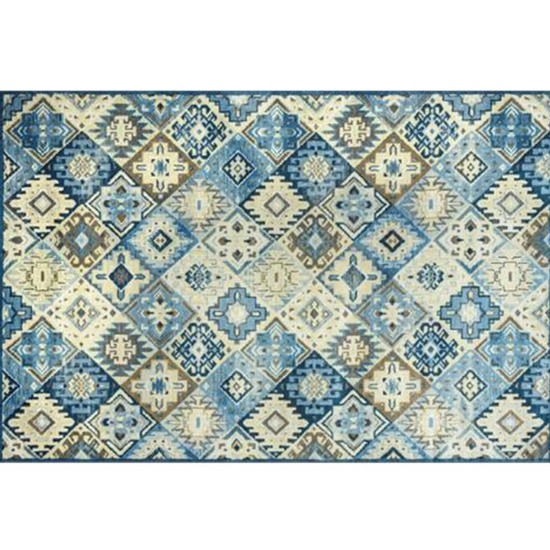Aesthetics Tribal Pattern Rug Multicolor Indonesian Rug Polyester Stain Resistant Washable Non-Slip Rug for Decor Blue Clearhalo 'Area Rug' 'Rugs' 'Southwestern' Rug' 2262648