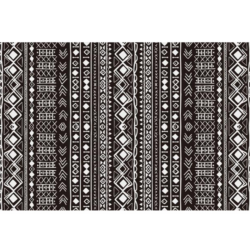 Aesthetics Tribal Pattern Rug Multicolor Indonesian Rug Polyester Stain Resistant Washable Non-Slip Rug for Decor Black Clearhalo 'Area Rug' 'Rugs' 'Southwestern' Rug' 2262650
