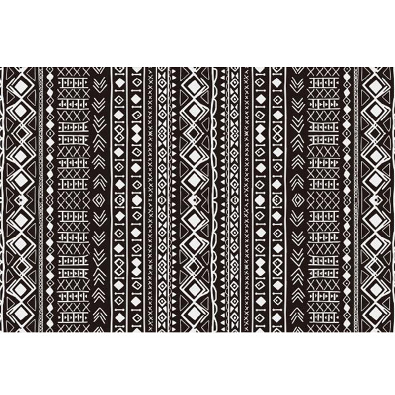 Aesthetics Tribal Pattern Rug Multicolor Indonesian Rug Polyester Stain Resistant Washable Non-Slip Rug for Decor Black Clearhalo 'Area Rug' 'Rugs' 'Southwestern' Rug' 2262650