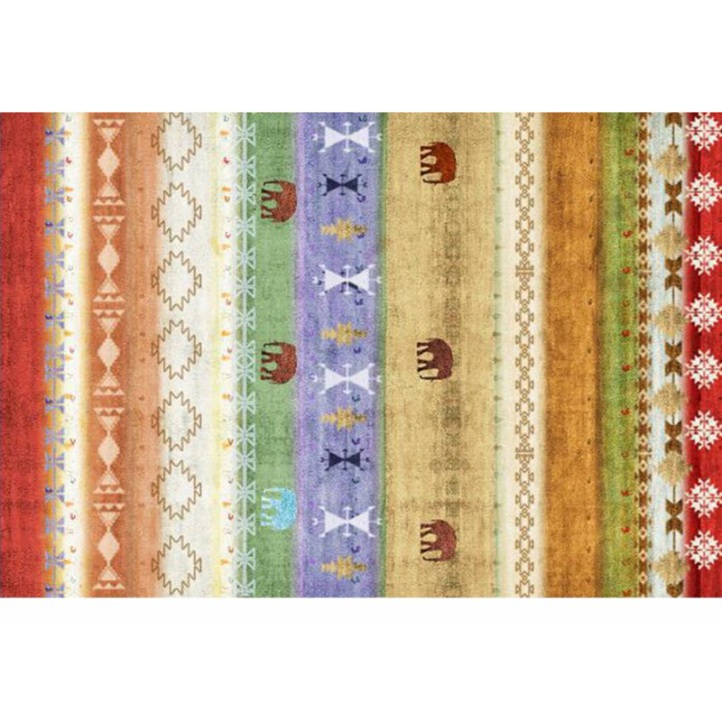 Aesthetics Tribal Pattern Rug Multicolor Indonesian Rug Polyester Stain Resistant Washable Non-Slip Rug for Decor Yellow Clearhalo 'Area Rug' 'Rugs' 'Southwestern' Rug' 2262657