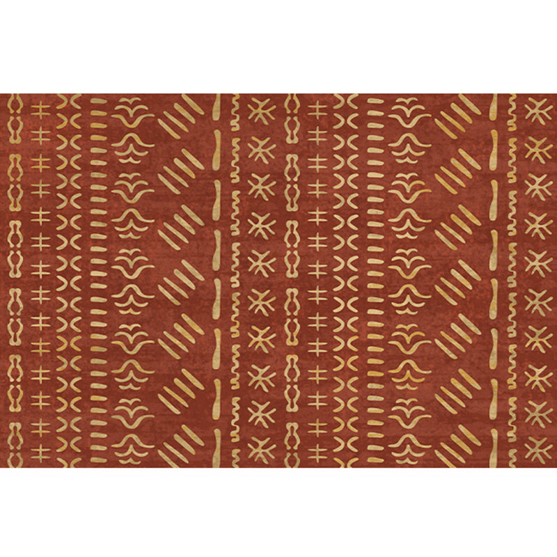 Aesthetics Tribal Pattern Rug Multicolor Indonesian Rug Polyester Stain Resistant Washable Non-Slip Rug for Decor Orange Red Clearhalo 'Area Rug' 'Rugs' 'Southwestern' Rug' 2262658