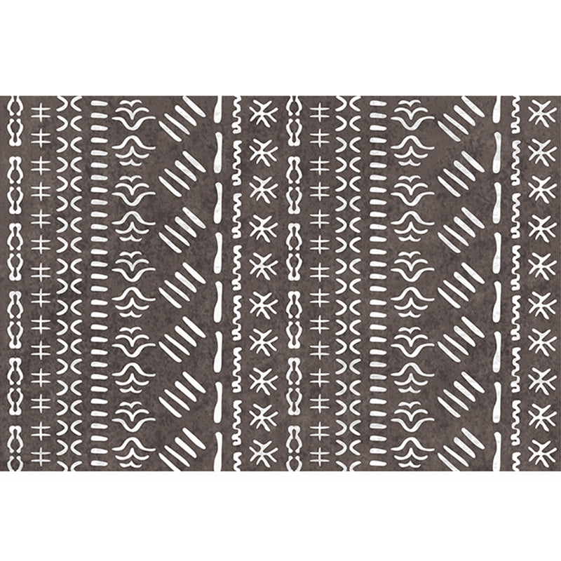 Aesthetics Tribal Pattern Rug Multicolor Indonesian Rug Polyester Stain Resistant Washable Non-Slip Rug for Decor Dark Gray Clearhalo 'Area Rug' 'Rugs' 'Southwestern' Rug' 2262660