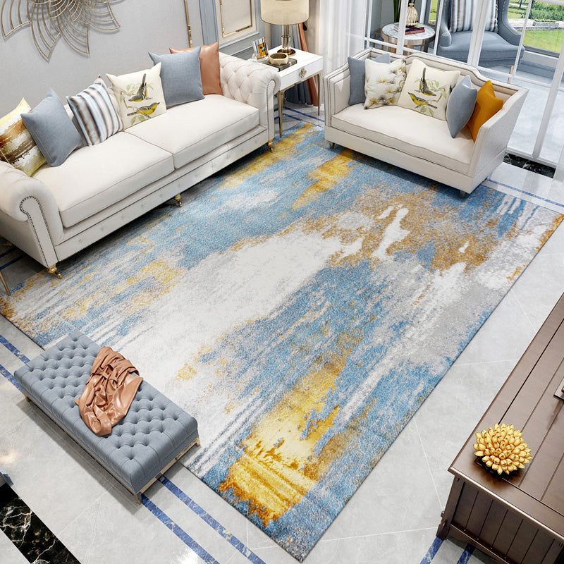 Old Rusty Print Rug Multi Colored Industrial Carpet Polyester Anti-Slip Backing Washable Stain Resistant Rug for Home Blue Clearhalo 'Area Rug' 'Rug' 2262760