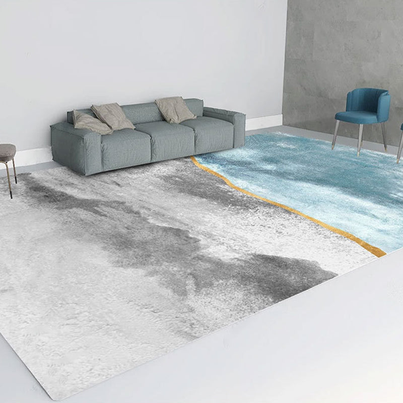 Shabby Chic Steampunk Rug Multi-Color Rustic Surface Rug Pet Friendly Non-Slip Backing Stain Resistant Rug for Drawing Room Gray-Blue Clearhalo 'Area Rug' 'Rug' 2262770