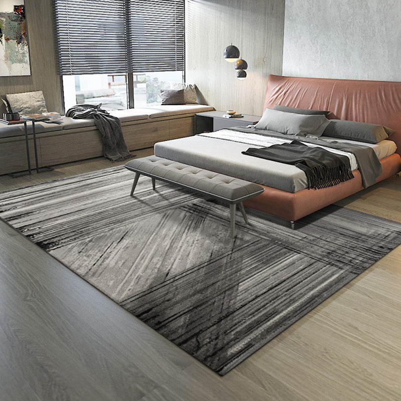 Minimalist Heathered Rug Grey Industrial Rug Polyester Anti-Slip Backing Pet Friendly Washable Rug for Living Room Dark Gray Clearhalo 'Area Rug' 'Rug' 2262805