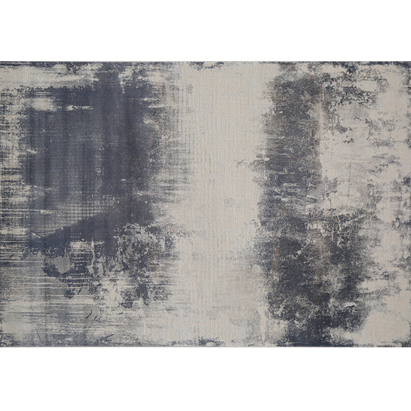 Decorative Multi-Color Cyberpunk Rug Polyester Rust Patterned Rug Stain Resistant Pet Friendly Anti-Slip Backing Rug for Guest Room Black-Gray Clearhalo 'Area Rug' 'Rug' 2262884