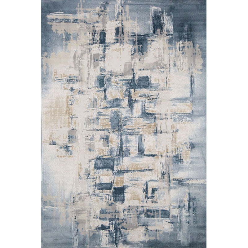 Reclaimed Abstract Rug Multi Color Industrial Carpet Polyester Washable Anti-Slip Backing Stain Resistant Rug for Living Room Lake Blue Clearhalo 'Area Rug' 'Rug' 2262974