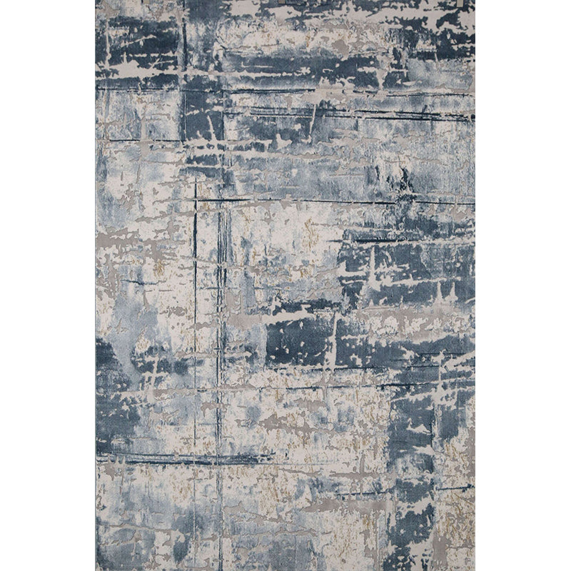 Reclaimed Abstract Rug Multi Color Industrial Carpet Polyester Washable Anti-Slip Backing Stain Resistant Rug for Living Room Dark Blue-Gray Clearhalo 'Area Rug' 'Rug' 2262984