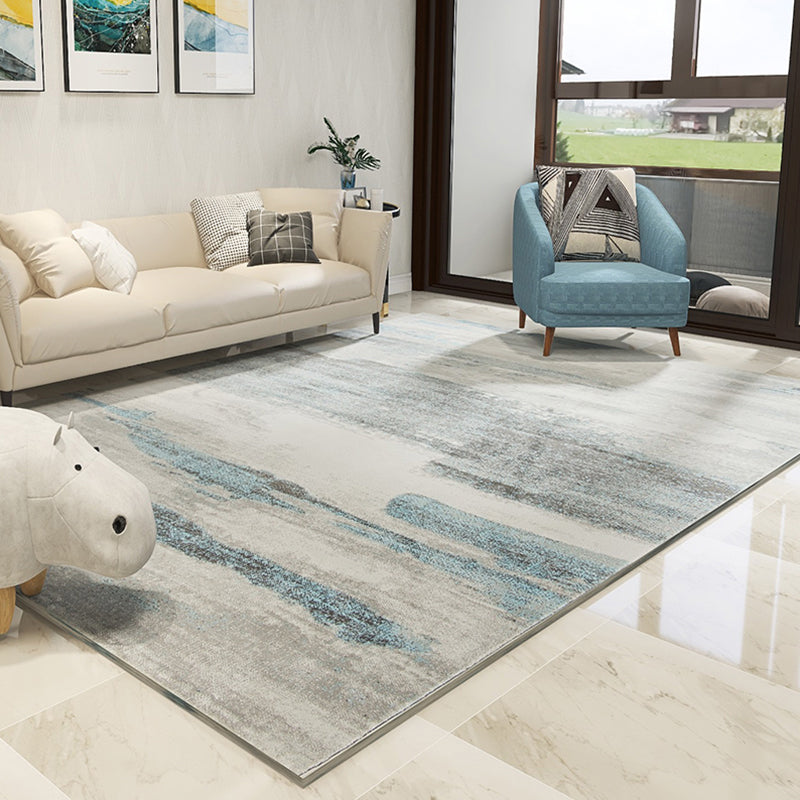Aesthetics Abstract Rug Multi Color Industrial Area Carpet Synthetics Non-Slip Backing Washable Pet Friendly Rug for Home Gray-Blue Clearhalo 'Area Rug' 'Rug' 2263001