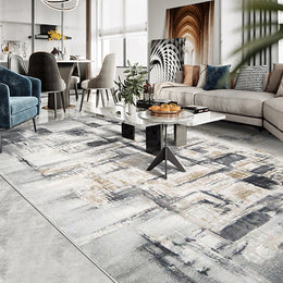 Artistic Industrial Rug Multi Colored Abstract Rust Look Rug Anti-Slip ...